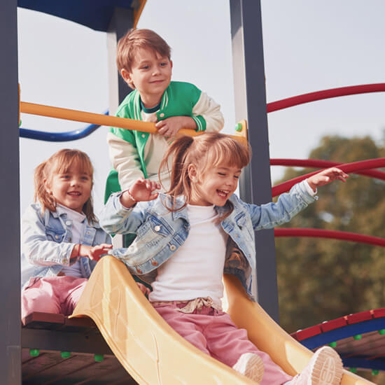 Children playing together on the playground