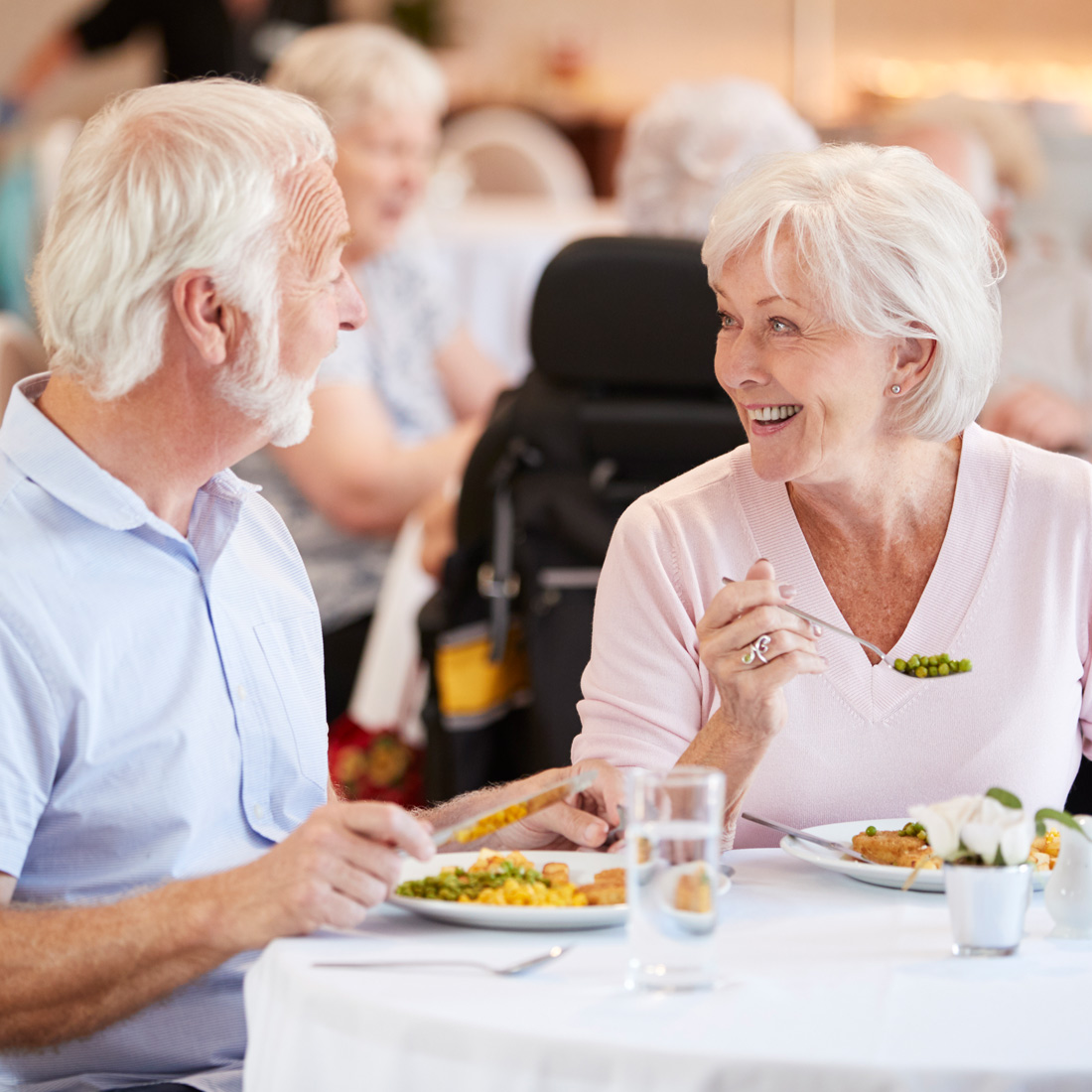 Senior Couple eating a meal together